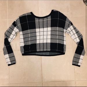 Gypsy Warrior Semi Crop Plaid Sweater